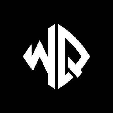 WQ Logo ilk monogramı geometrik modern dikdörtgen yuvarlak stil tasarımı izole arkaplan, minimalist geometrik şekil logosu.
