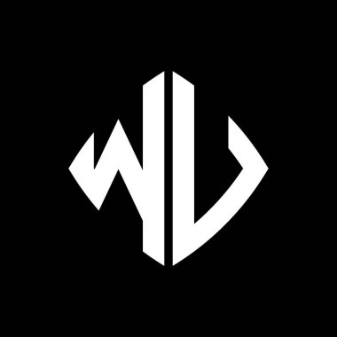 WV Logo ilk monogramı geometrik modern dikdörtgen yuvarlak stil tasarımı izole arkaplan, minimalist geometrik şekil logosu.