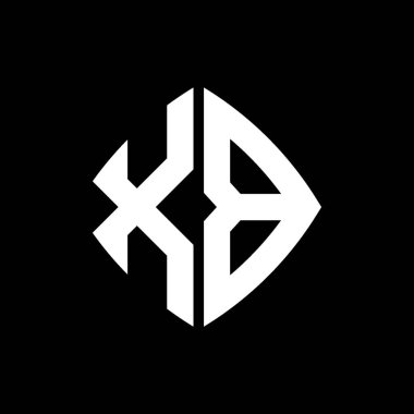 XB Logo ilk monogramı geometrik modern dikdörtgen yuvarlak stil tasarımı izole arkaplan, minimalist geometrik şekil logosu.