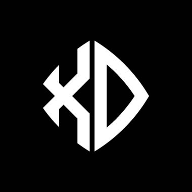 XD Logo ilk monogramı geometrik modern dikdörtgen yuvarlak stil tasarımı izole arkaplan, minimalist geometrik şekil logosu.