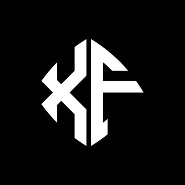 XF Logo ilk monogramı geometrik modern dikdörtgen yuvarlak stil tasarımı izole arkaplan, minimalist geometrik şekil logosu.