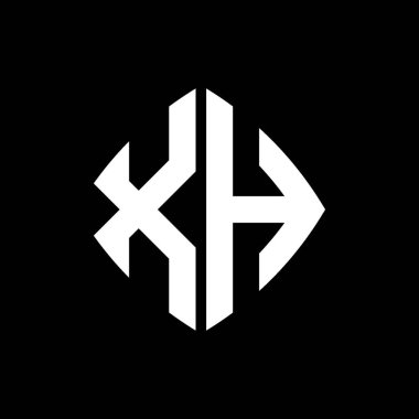XH Logo ilk monogramı geometrik modern dikdörtgen yuvarlak stil tasarımı izole arkaplan, minimalist geometrik şekil logosu.