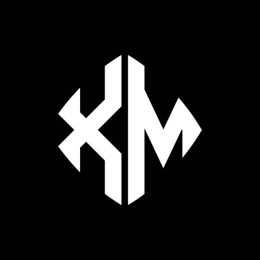 XM Logo ilk monogramı geometrik modern dikdörtgen yuvarlak stil tasarımı izole arkaplan, minimalist geometrik şekil logosu.