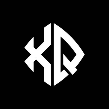 XQ Logo ilk monogramı geometrik modern dikdörtgen yuvarlak stil tasarımı izole arkaplan, minimalist geometrik şekil logosu.