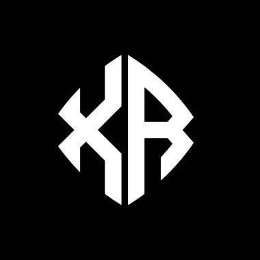 XR Logo ilk monogramı geometrik modern dikdörtgen yuvarlak stil tasarımı izole arkaplan, minimalist geometrik şekil logosu.