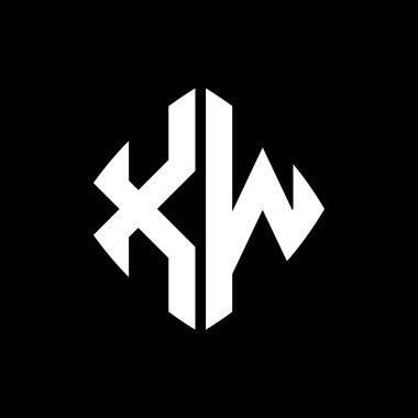 XW Logo ilk monogramı geometrik modern dikdörtgen yuvarlak stil tasarımı izole arkaplan, minimalist geometrik şekil logosu.