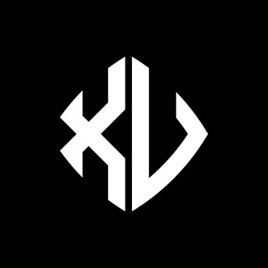 XV Logo ilk monogramı geometrik modern dikdörtgen yuvarlak stil tasarımı izole arkaplan, minimalist geometrik şekil logosu.