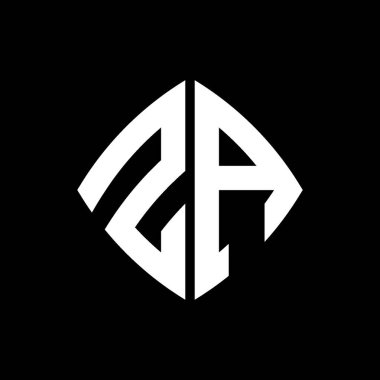 ZA Logo ilk monogramı geometrik modern dikdörtgen yuvarlak stil tasarımı izole arkaplan, minimalist geometrik şekil logosu.