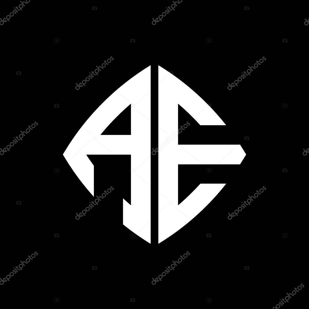 AE Logo initial monogram with geometric modern rectangle rounded style design in isolated background, minimalist geometric shape style logo.