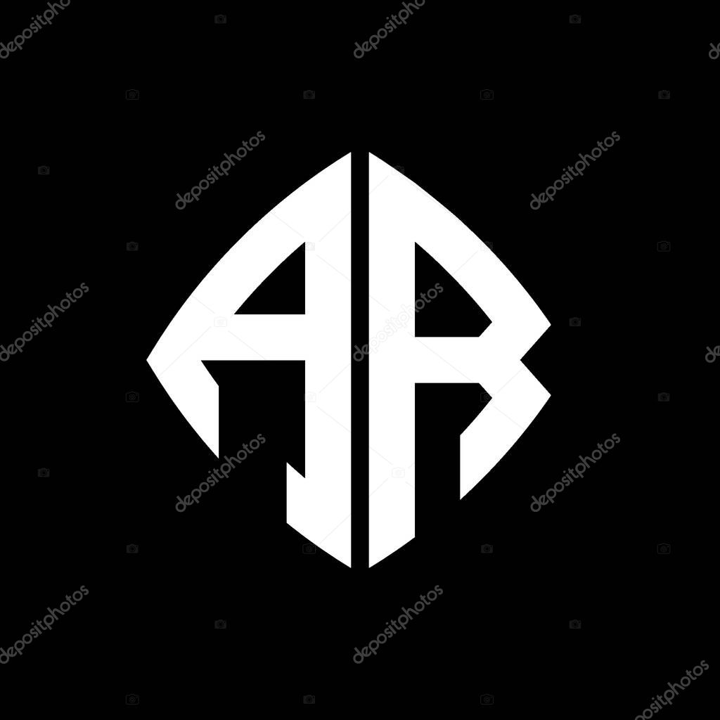 AR Logo initial monogram with geometric modern rectangle rounded style design in isolated background, minimalist geometric shape style logo.