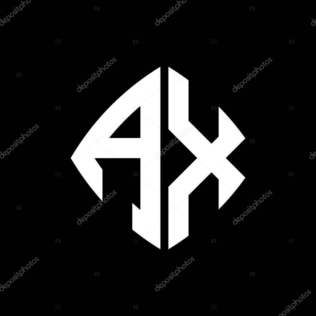 AX Logo initial monogram with geometric modern rectangle rounded style design in isolated background, minimalist geometric shape style logo.