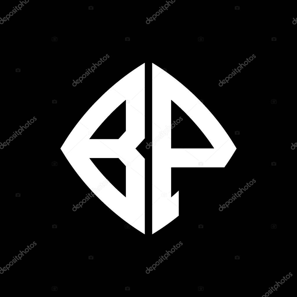 BP Logo initial monogram with geometric modern rectangle rounded style design in isolated background, minimalist geometric shape style logo.