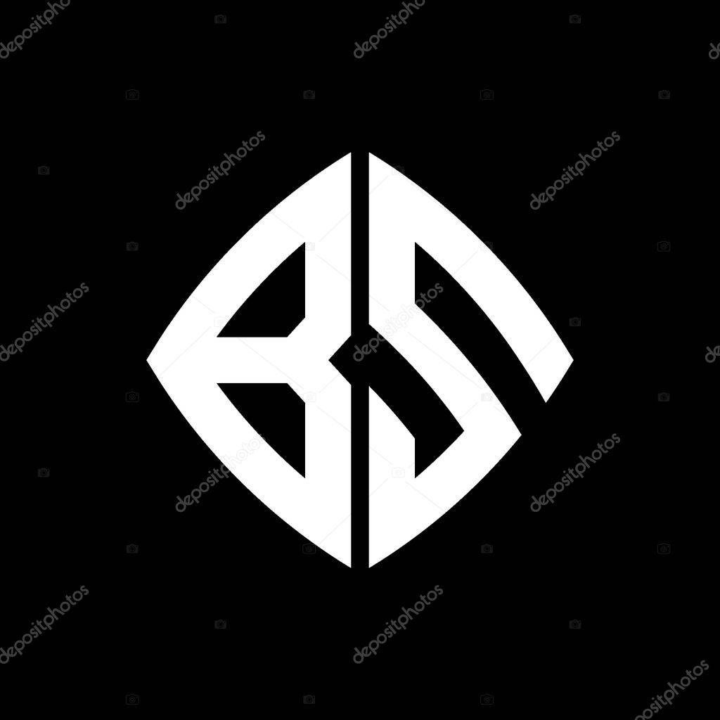 BS Logo initial monogram with geometric modern rectangle rounded style design in isolated background, minimalist geometric shape style logo.