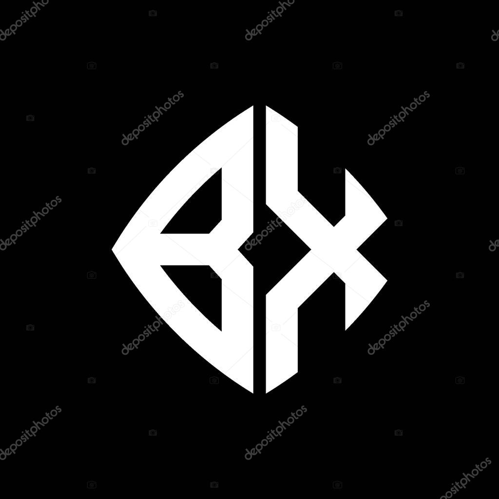 BX Logo initial monogram with geometric modern rectangle rounded style design in isolated background, minimalist geometric shape style logo.