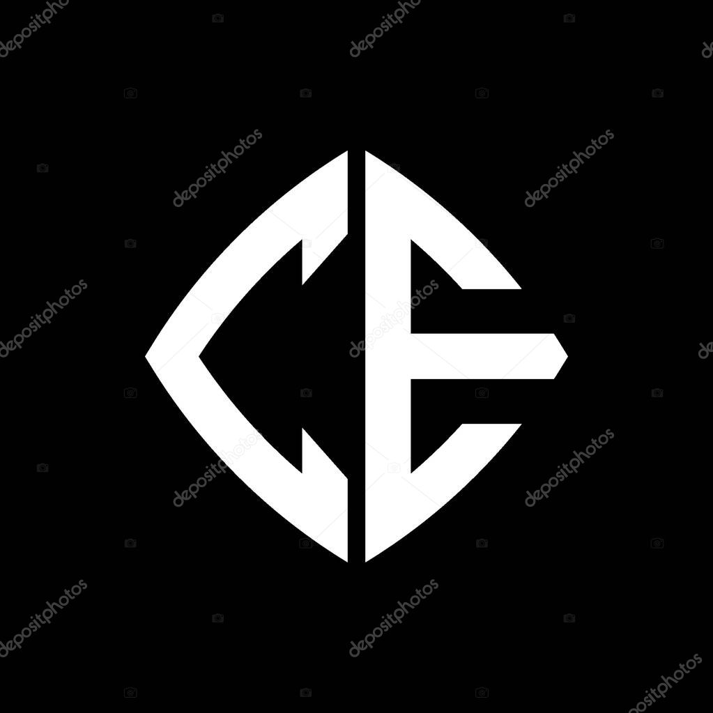 CE Logo initial monogram with geometric modern rectangle rounded style design in isolated background, minimalist geometric shape style logo.