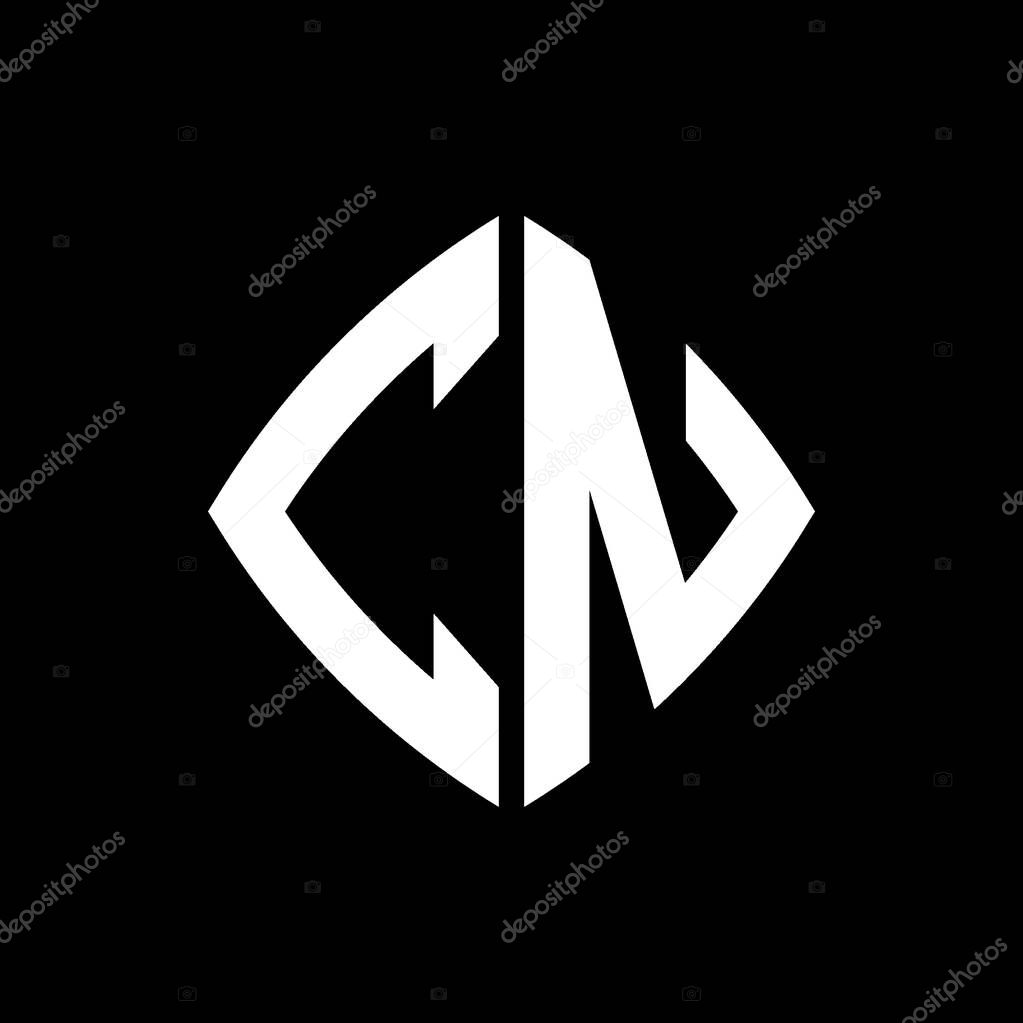 CN Logo initial monogram with geometric modern rectangle rounded style design in isolated background, minimalist geometric shape style logo.