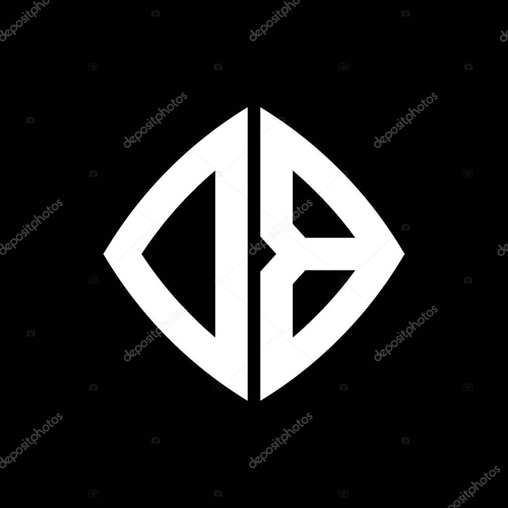 DB Logo initial monogram with geometric modern rectangle rounded style design in isolated background, minimalist geometric shape style logo.