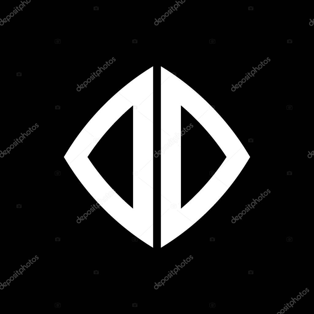 DD Logo initial monogram with geometric modern rectangle rounded style design in isolated background, minimalist geometric shape style logo.