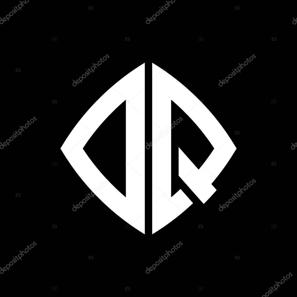 DQ Logo initial monogram with geometric modern rectangle rounded style design in isolated background, minimalist geometric shape style logo.