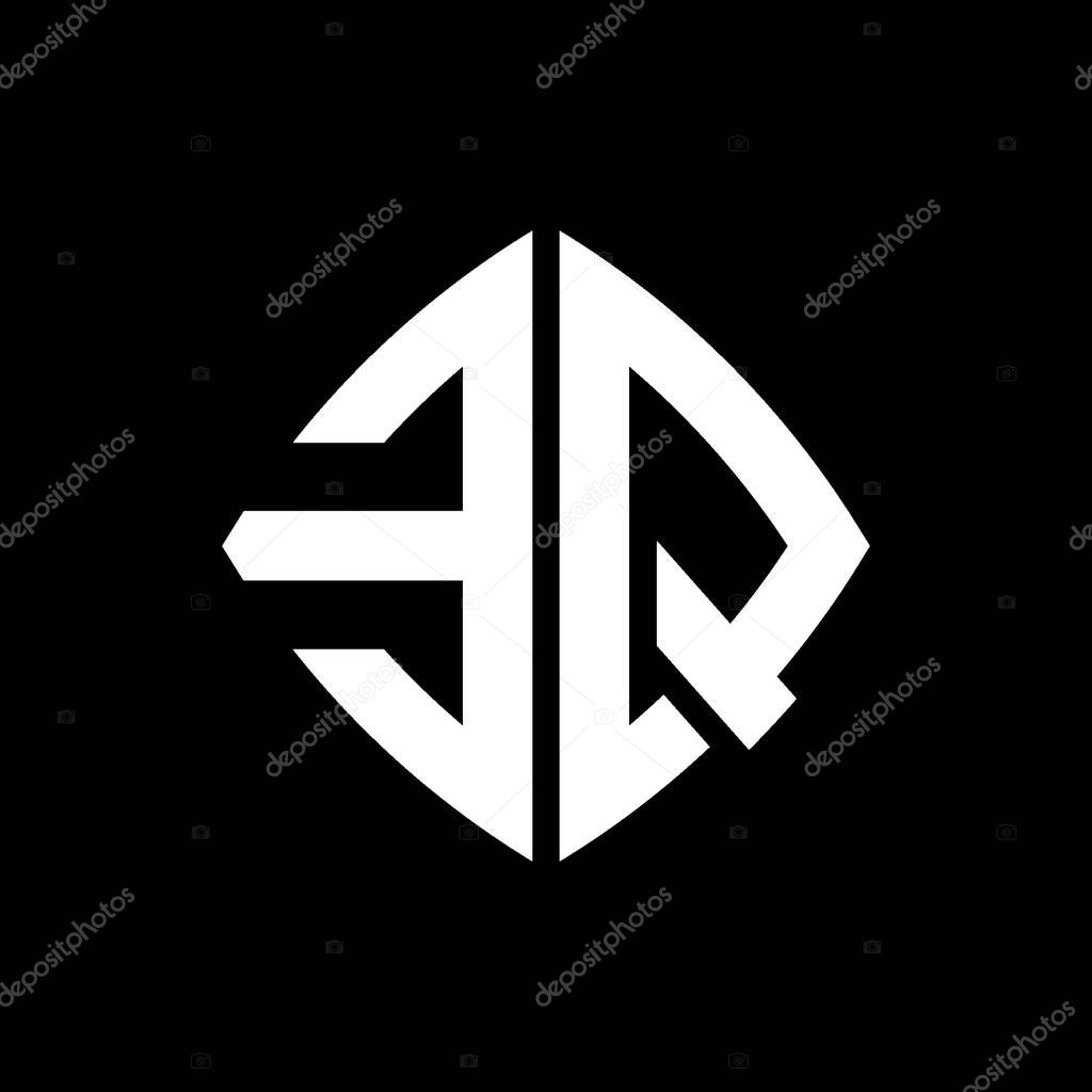 EQ Logo initial monogram with geometric modern rectangle rounded style design in isolated background, minimalist geometric shape style logo.