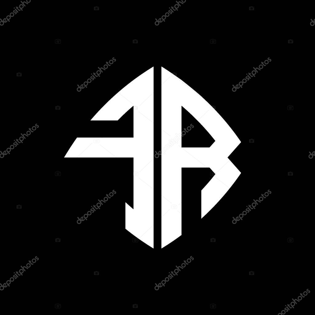 FR Logo initial monogram with geometric modern rectangle rounded style design in isolated background, minimalist geometric shape style logo.