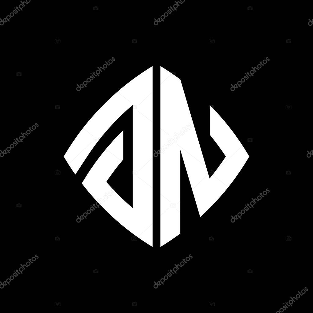 GN Logo initial monogram with geometric modern rectangle rounded style design in isolated background, minimalist geometric shape style logo.