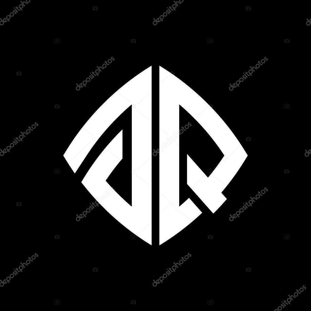 GQ Logo initial monogram with geometric modern rectangle rounded style design in isolated background, minimalist geometric shape style logo.