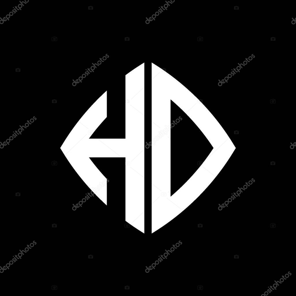 HD Logo initial monogram with geometric modern rectangle rounded style design in isolated background, minimalist geometric shape style logo.