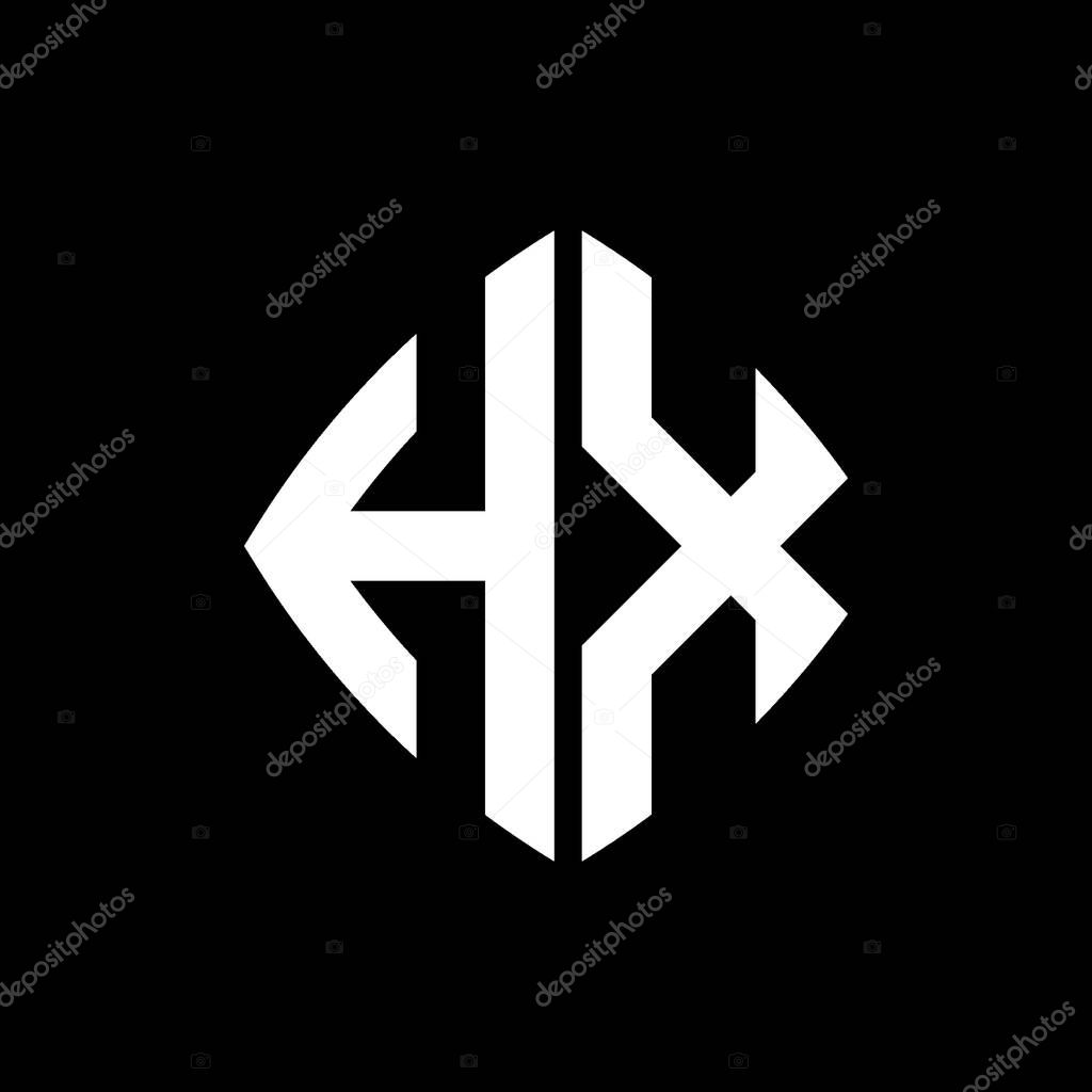 HX Logo initial monogram with geometric modern rectangle rounded style design in isolated background, minimalist geometric shape style logo.