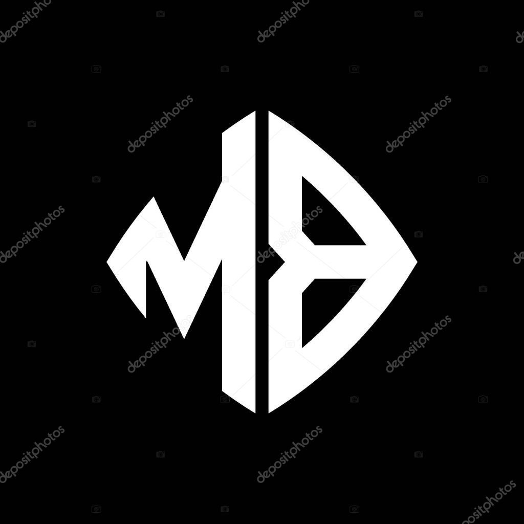 MB Logo initial monogram with geometric modern rectangle rounded style design in isolated background, minimalist geometric shape style logo.