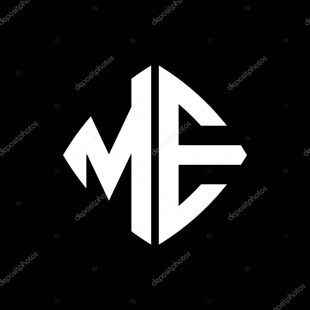 ME Logo initial monogram with geometric modern rectangle rounded style design in isolated background, minimalist geometric shape style logo.