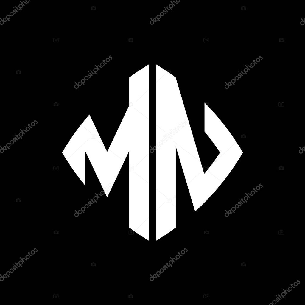 MN Logo initial monogram with geometric modern rectangle rounded style design in isolated background, minimalist geometric shape style logo.