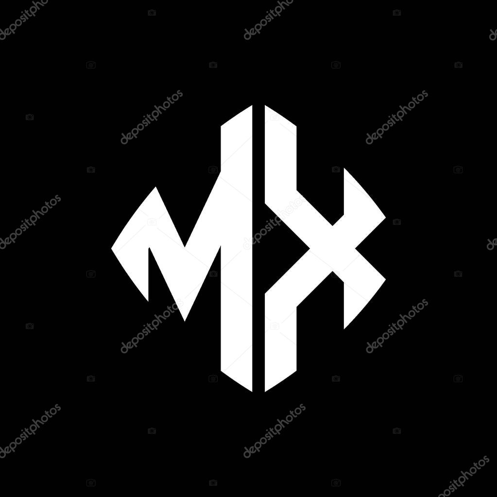 MX Logo initial monogram with geometric modern rectangle rounded style design in isolated background, minimalist geometric shape style logo.