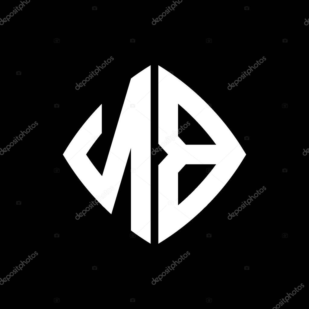 NB Logo initial monogram with geometric modern rectangle rounded style design in isolated background, minimalist geometric shape style logo.