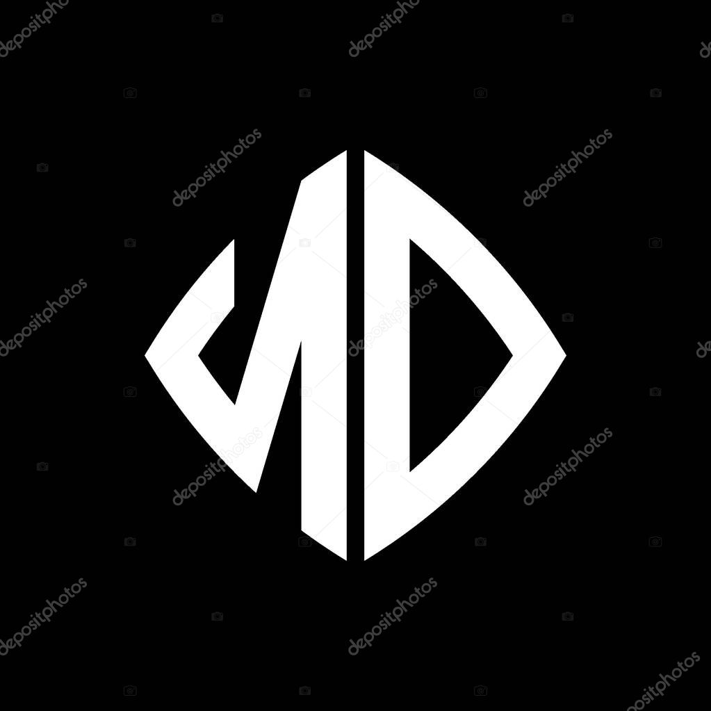 ND Logo initial monogram with geometric modern rectangle rounded style design in isolated background, minimalist geometric shape style logo.