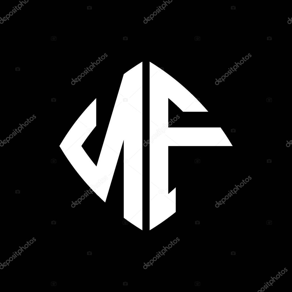 NF Logo initial monogram with geometric modern rectangle rounded style design in isolated background, minimalist geometric shape style logo.