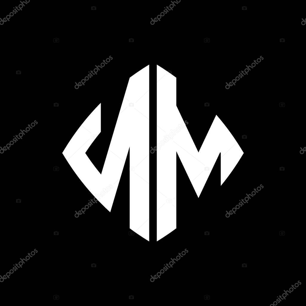 NM Logo initial monogram with geometric modern rectangle rounded style design in isolated background, minimalist geometric shape style logo.