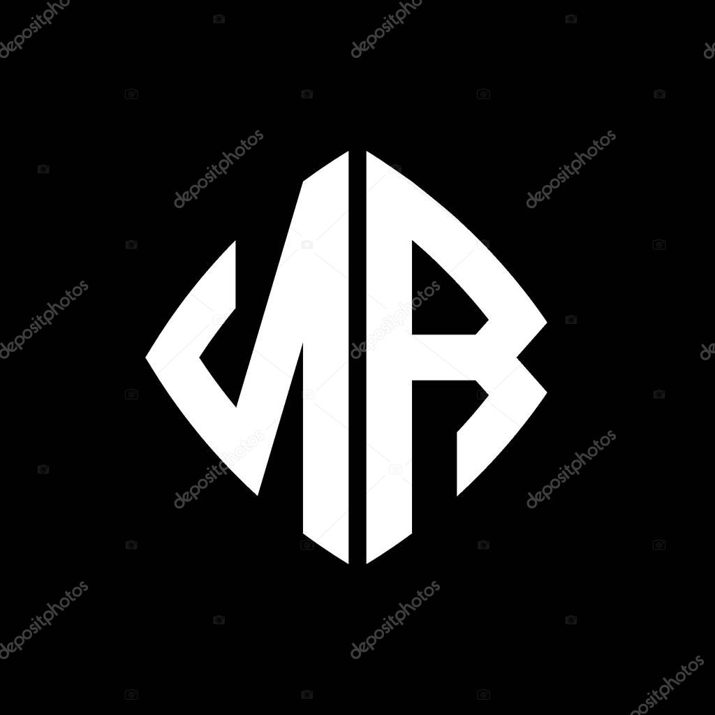 NR Logo initial monogram with geometric modern rectangle rounded style design in isolated background, minimalist geometric shape style logo.