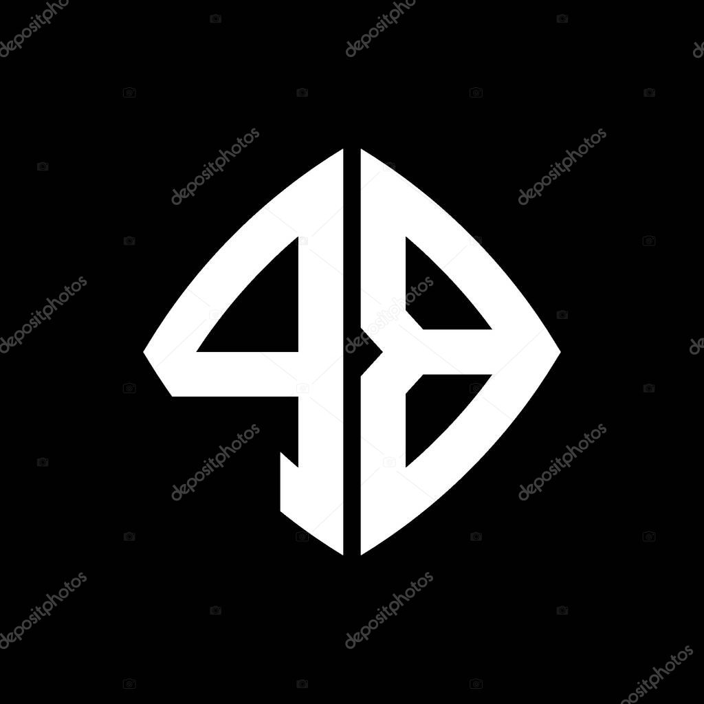 PB Logo initial monogram with geometric modern rectangle rounded style design in isolated background, minimalist geometric shape style logo.