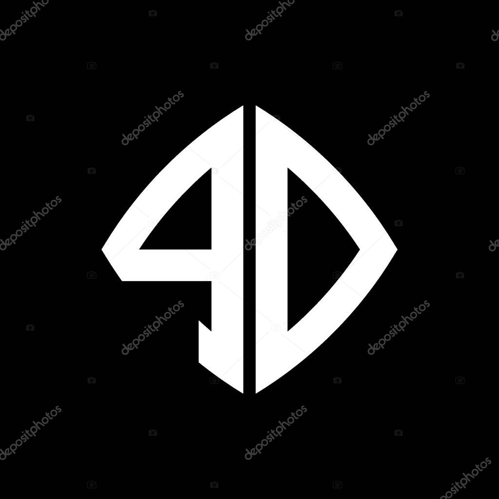 PD Logo initial monogram with geometric modern rectangle rounded style design in isolated background, minimalist geometric shape style logo.