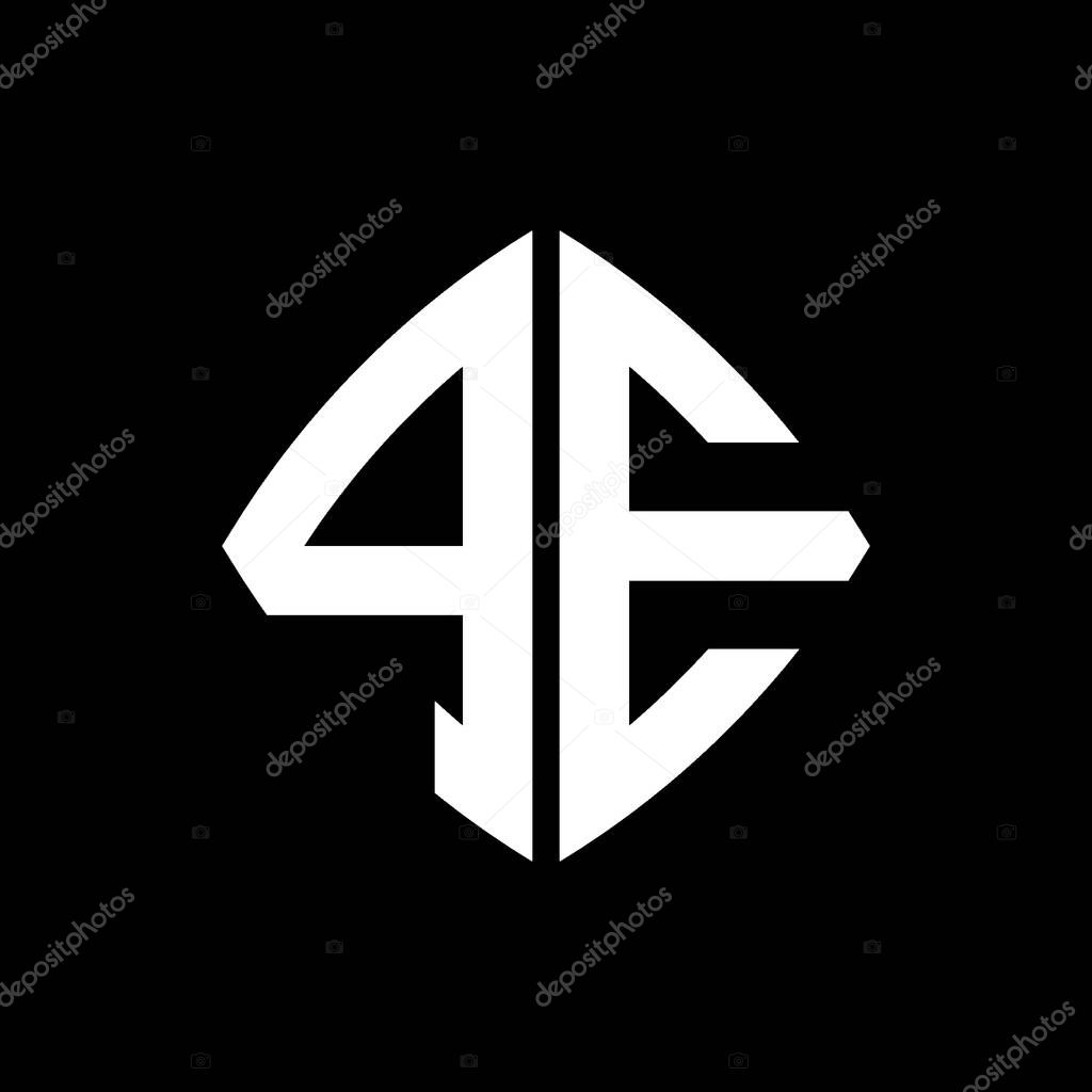 PE Logo initial monogram with geometric modern rectangle rounded style design in isolated background, minimalist geometric shape style logo.