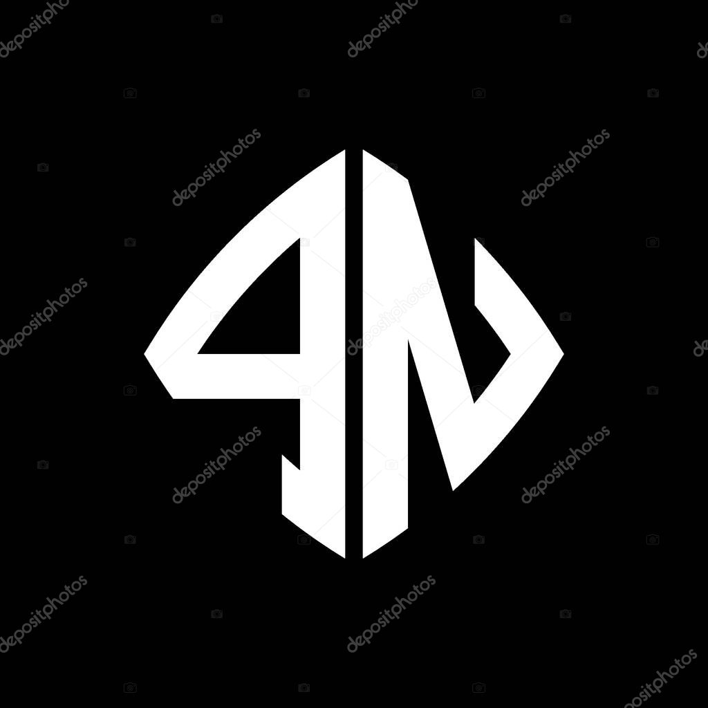 PN Logo initial monogram with geometric modern rectangle rounded style design in isolated background, minimalist geometric shape style logo.