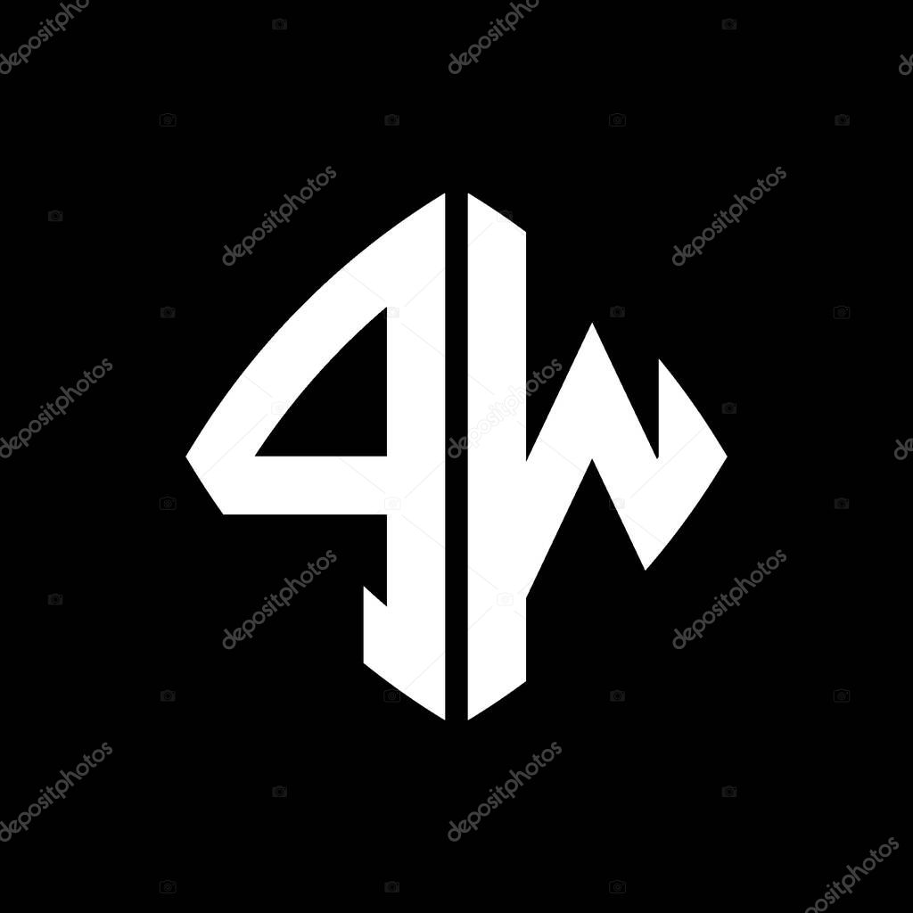 PW Logo initial monogram with geometric modern rectangle rounded style design in isolated background, minimalist geometric shape style logo.