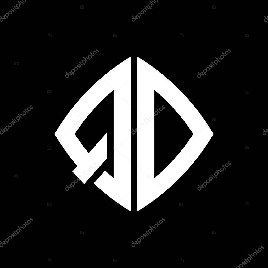 QD Logo initial monogram with geometric modern rectangle rounded style design in isolated background, minimalist geometric shape style logo.