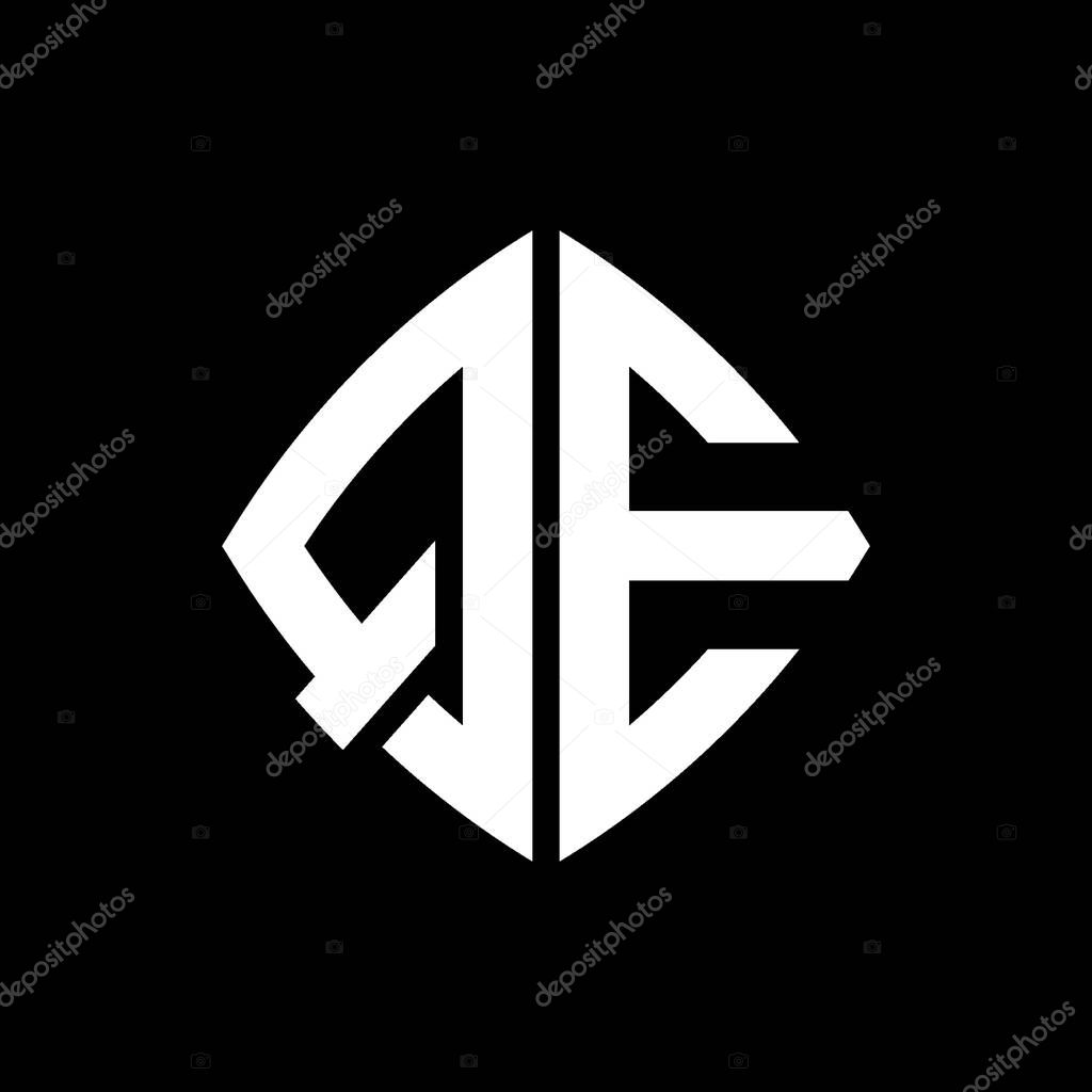 QE Logo initial monogram with geometric modern rectangle rounded style design in isolated background, minimalist geometric shape style logo.