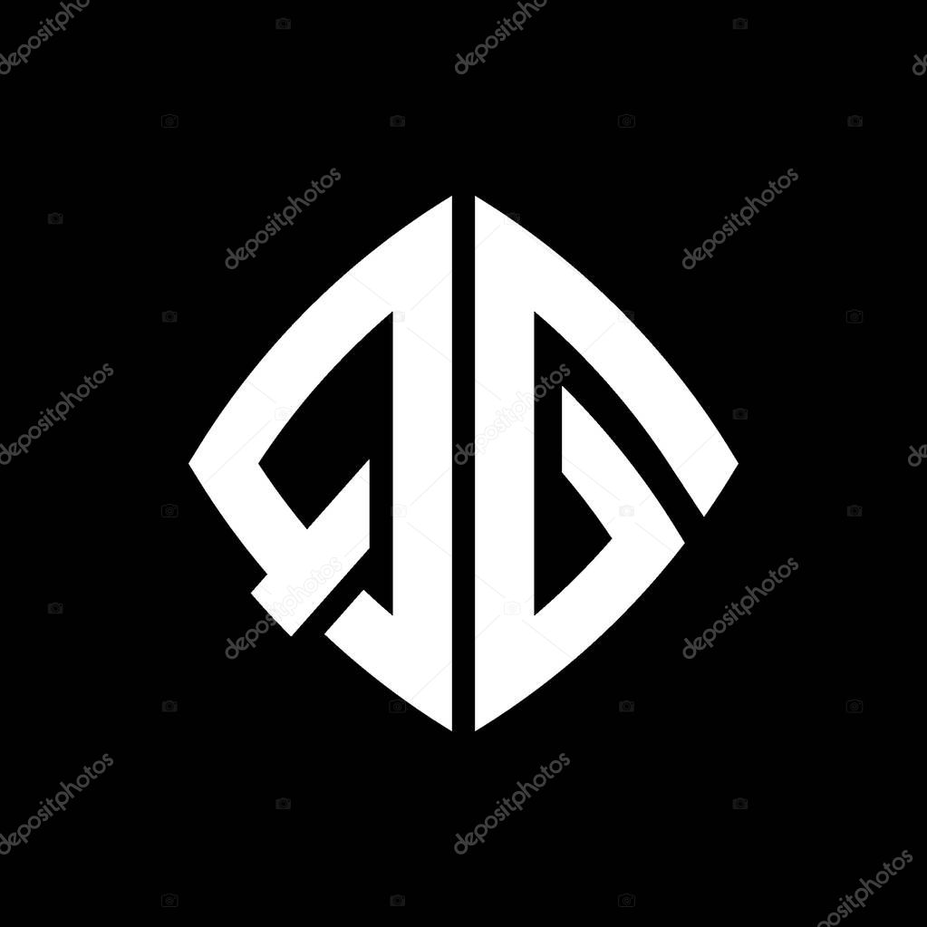 QG Logo initial monogram with geometric modern rectangle rounded style design in isolated background, minimalist geometric shape style logo.