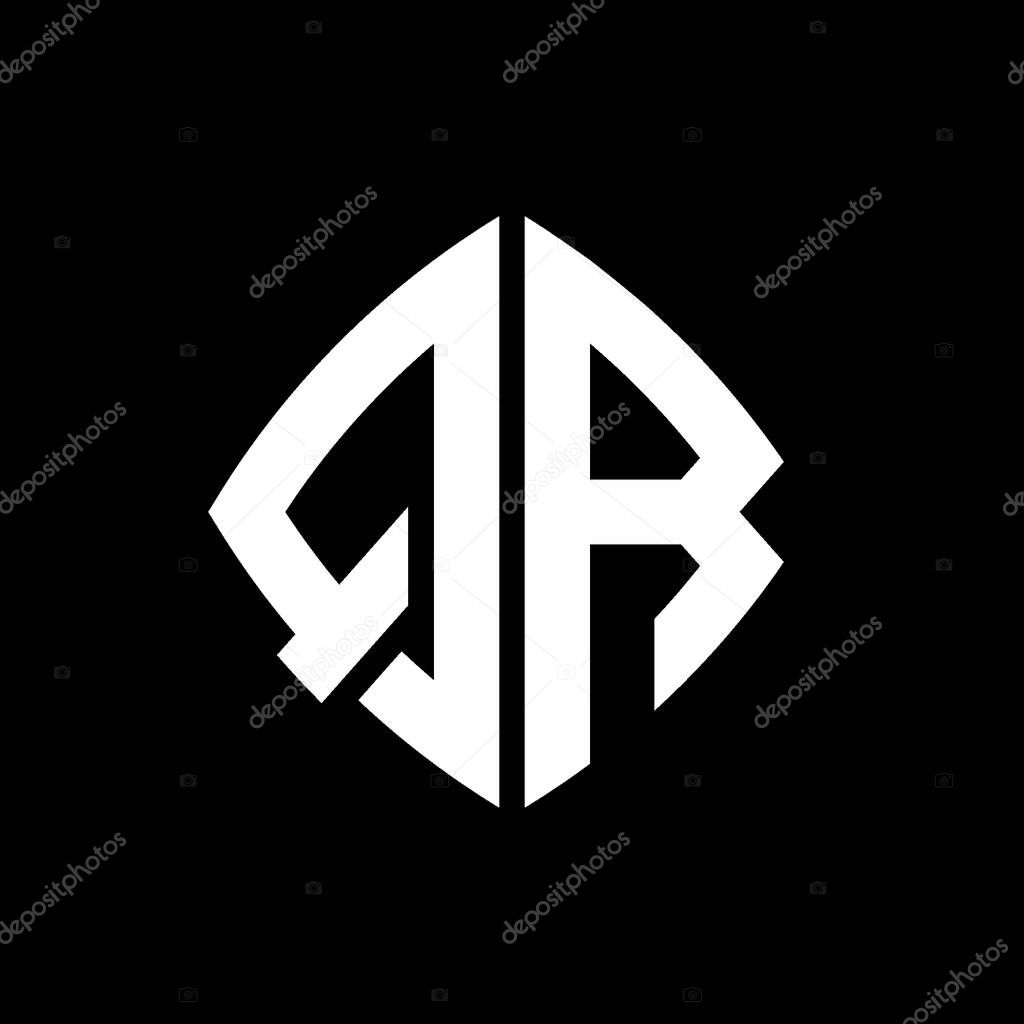 QR Logo initial monogram with geometric modern rectangle rounded style design in isolated background, minimalist geometric shape style logo.