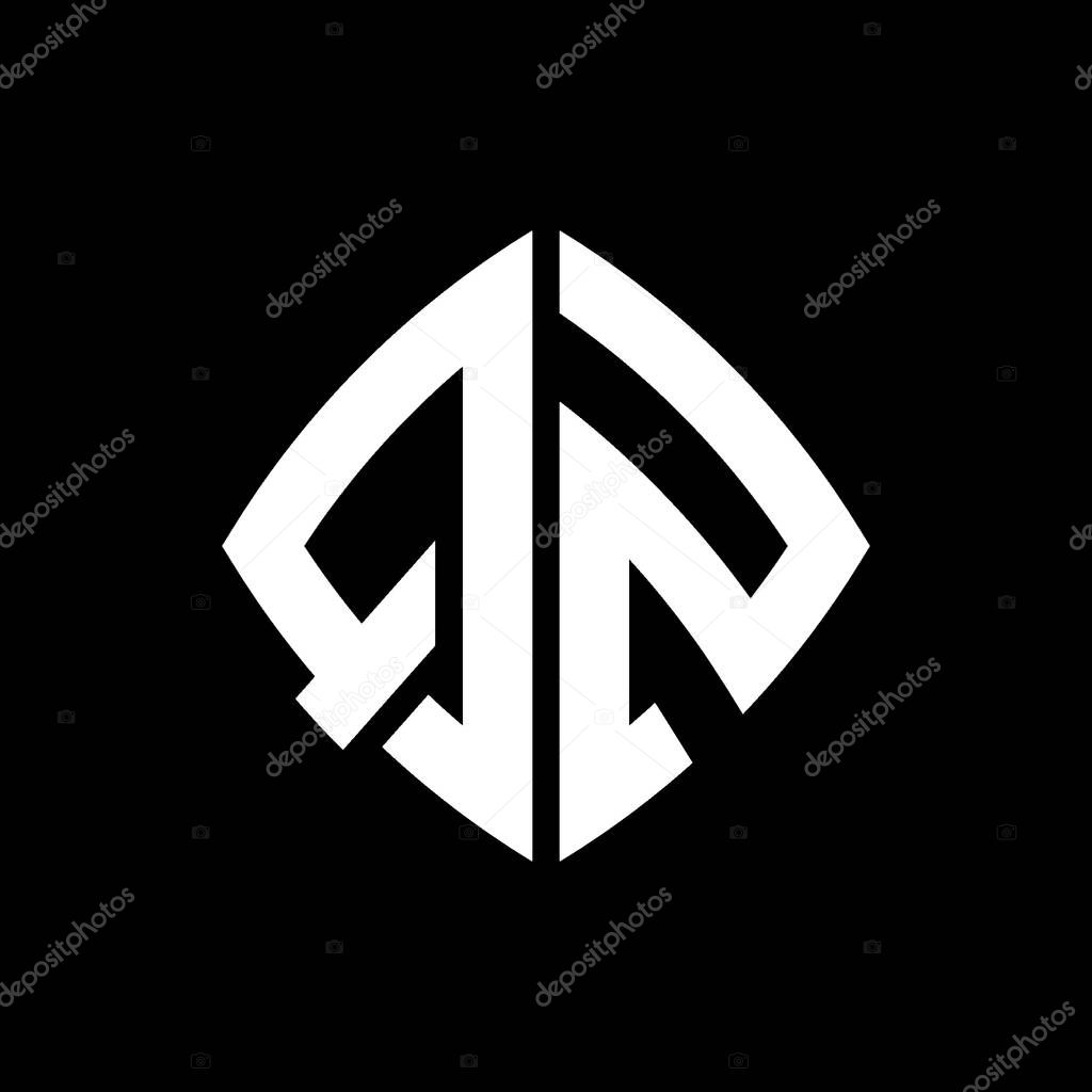 QZ Logo initial monogram with geometric modern rectangle rounded style design in isolated background, minimalist geometric shape style logo.
