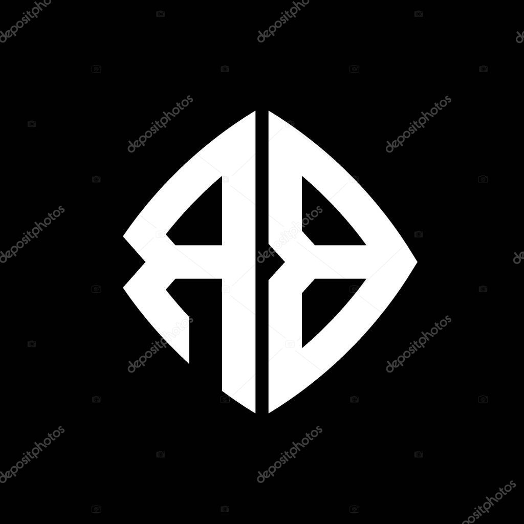 RB Logo initial monogram with geometric modern rectangle rounded style design in isolated background, minimalist geometric shape style logo.