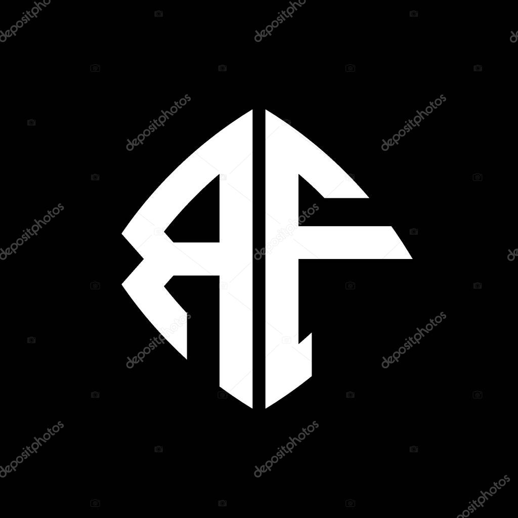 RF Logo initial monogram with geometric modern rectangle rounded style design in isolated background, minimalist geometric shape style logo.